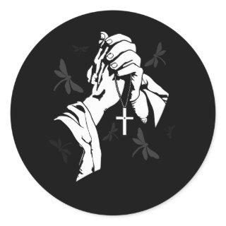 Praying Hands Cool Christian Religious Jesus Chris Classic Round Sticker