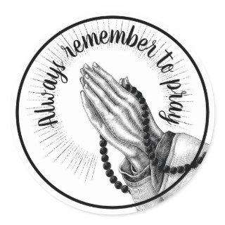 Praying Hands with Quote Classic Round Sticker