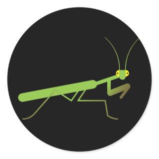 Praying mantis classic round sticker