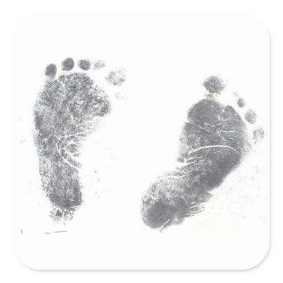 Precious Foot Prints Square Sticker