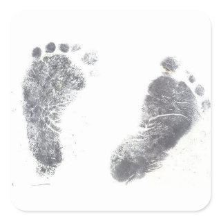 Precious Foot Prints Square Sticker