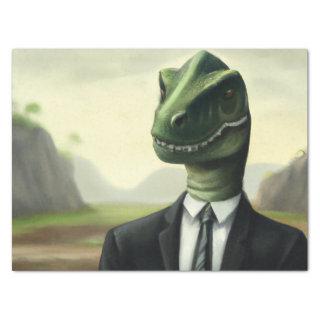 Prehistoric Dinosaur Businessman, Fun AI Generated Tissue Paper