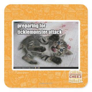 Preparing For Ticklemonster Attack Square Sticker