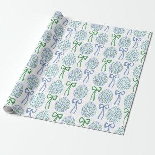 Preppy Blue and Green Easter Bows and Eggs