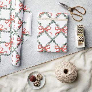 Preppy Christmas Trellis with Red Bows