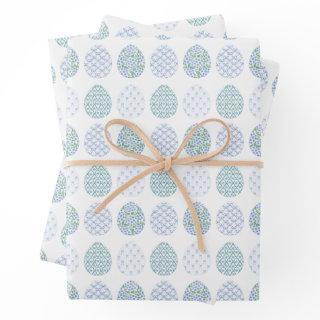 Preppy Easter Blue and Green Hydrangea Bow Trellis  Sheets