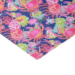 Preppy Palm Beach Ocean Crabs Pattern Tissue Paper