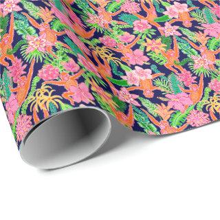 Preppy Palm Beach Print Cute Orangutans