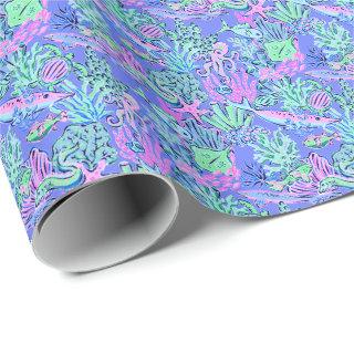 Preppy Palm Beach Print Lavender Underwater