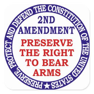 Preserve The Right to Bear Arms ( 2nd Amendment ) Square Sticker