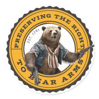 Preserving the Right to Bear Arms - 2nd Amendment Classic Round Sticker