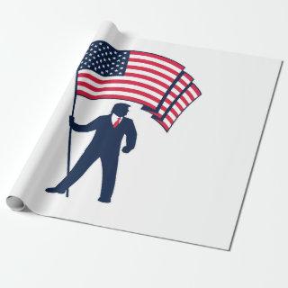 President Trump Bearing the Flag of the USA