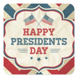 presidents day chevron square sticker