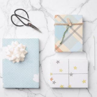 Pretty Blue Clouds Baby Shower Mix and Match  Sheets