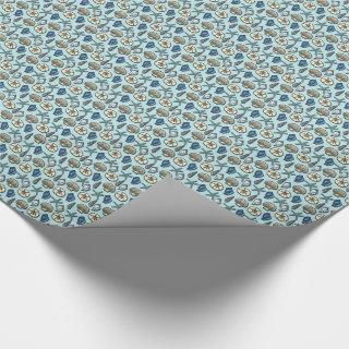 Pretty Blue Shell Starfish Sea Pattern