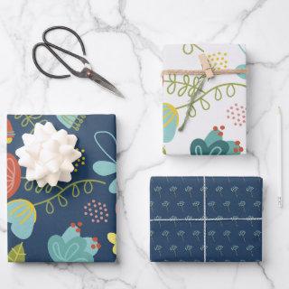 Pretty Bold Blue Floral Mix and Match  Sheets