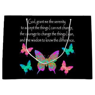 PRETTY BUTTERFLY SERENITY PRAYER DESIGN LARGE GIFT BAG