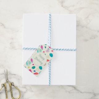 Pretty Colorful Seashells Beige Pattern Gift Tags