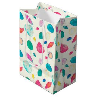 Pretty Colorful Seashells Beige Pattern Medium Gift Bag