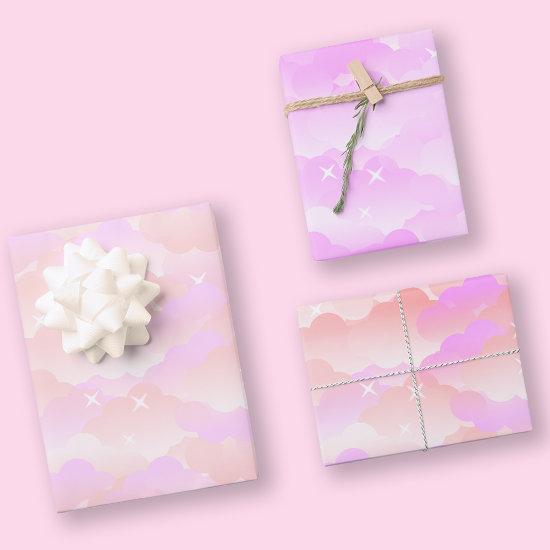 Pretty Cute Pastel Pink Aesthetic Cloud Stars  Sheets