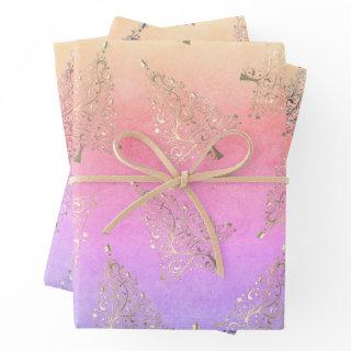 Pretty elegant holographic Christmas tree pattern  Sheets