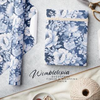 Pretty Elegant Indigo Blue Floral Pattern