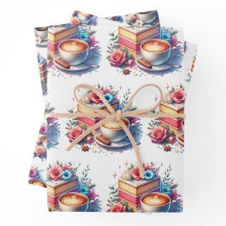 Pretty Floral Birthday Cake, Coffee and Flowers  Sheets