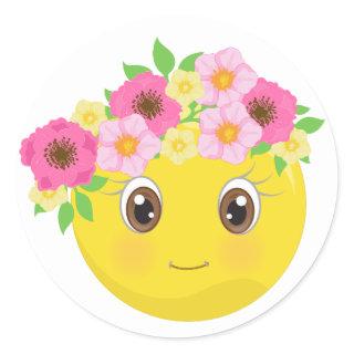 Pretty Girly Emoji With Flowers Stickers