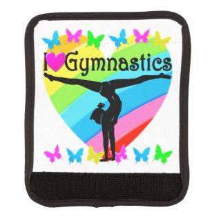 PRETTY I LOVE GYMNASTICS RAINBOW DESIGN LUGGAGE HANDLE WRAP