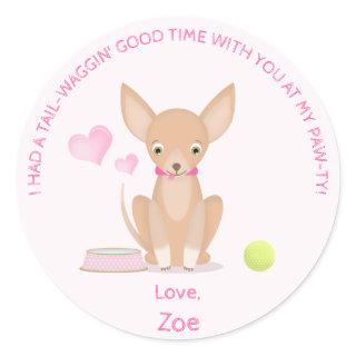 Pretty in Pink Chihuahua Classic Round Sticker