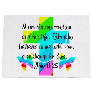 PRETTY JOHN 11:25 RAINBOWS AND BUTTERFLIES LARGE GIFT BAG