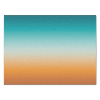 Pretty Ombre Sunny Orange & Teal Blue Gradient  Tissue Paper