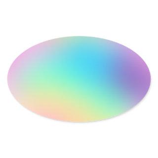 Pretty Pastel Rainbow Gradient Oval Sticker