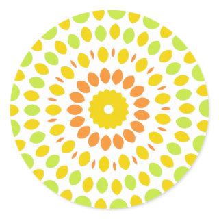 Pretty pattern in citrus colors classic round sticker