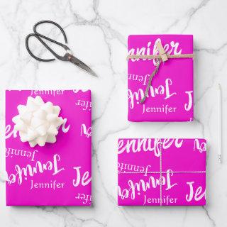 Pretty pink and modern name pattern  sheets