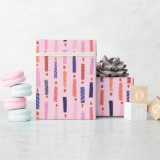 Pretty Pink Birthday Candles Patterned