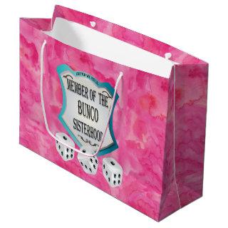 Pretty Pink Bunco Dice Fun Girls Night Out Large Gift Bag