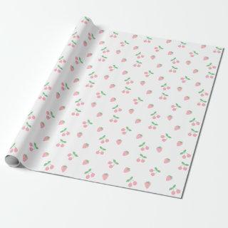 Pretty Pink Cherry Strawberry Aesthetic Pattern