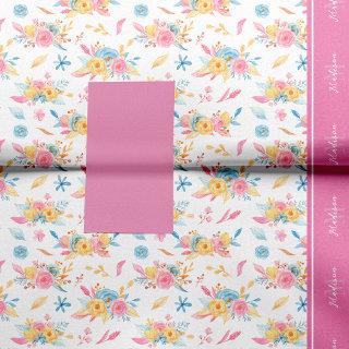 Pretty Pink Floral Pattern Monogrammed Tissue Paper