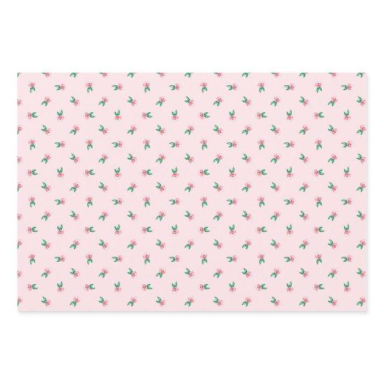 Pretty Pink Watercolor Mini Ditsy Floral Pattern  Sheets