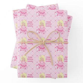Pretty Princess Birthday Pink Custom Blonde Girls  Sheets