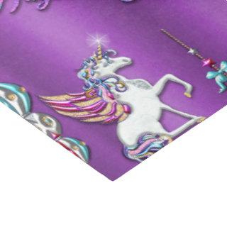 Pretty Purple Magical Christmas Unicorn Tissue Paper