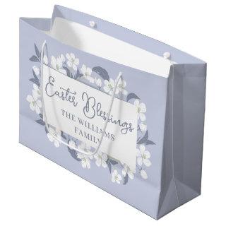 Pretty Purple White Floral Easter Custom Party Large Gift Bag