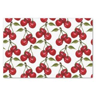 Pretty Red Cherry Watercolor Tissue Paper