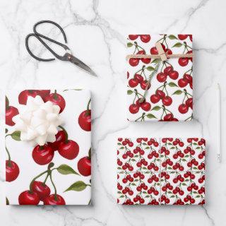 Pretty Red Cherry Watercolor  Sheets