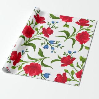 Pretty Red Poppy Floral Pattern