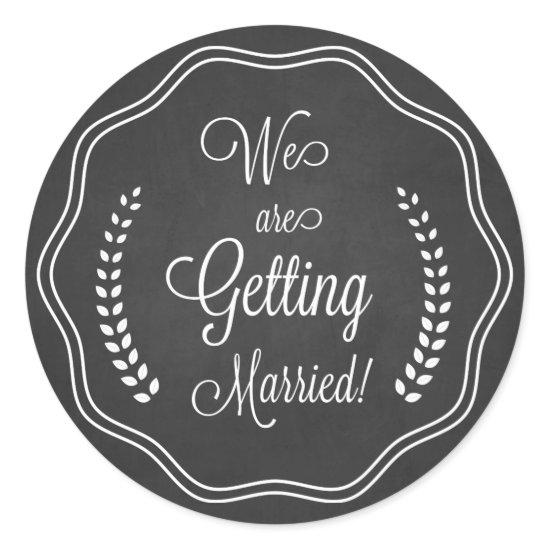 PRETTY SCRIPT | CHALKBOARD SAVE THE DATE STICKER