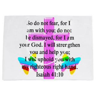 PRETTY SCRIPTURE ISAIAH 41:10 DESIGN LARGE GIFT BAG