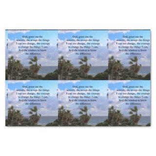 PRETTY SERENITY PRAYER PALM TREE PHOTO DESIGN TISSUE PAPER