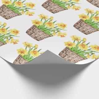 Pretty Spring Daffodils Floral Basket